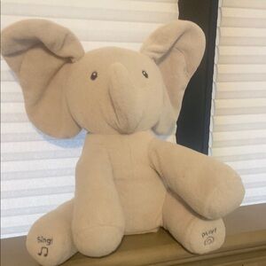Flappy the Elephant Singing Plush Toy - Cream